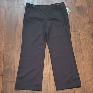 NWT Merona Black Pinstripe Wide-Leg Trousers Size 16